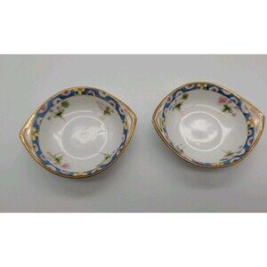 Antique Salt Cellars Nippon Gold Gilt Floral 2